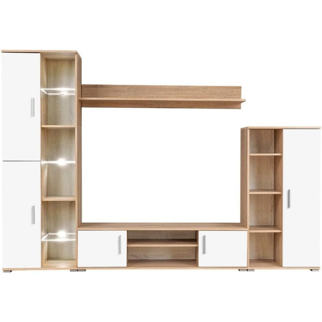 Linea essenziale pareti attrezzate illuminato bianco