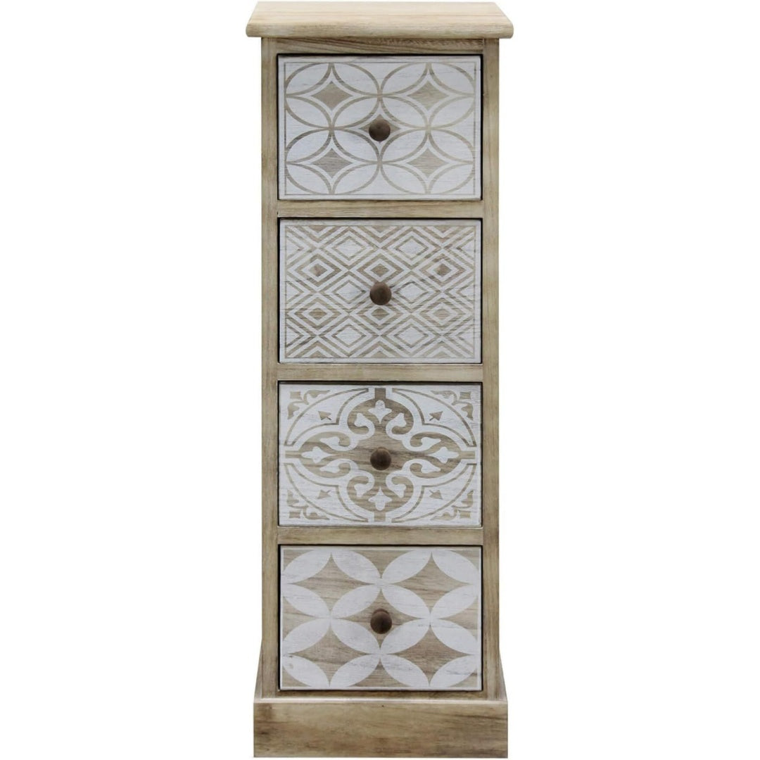 Design versatile com貌 e cassettiere in legno salvaspazio bianco