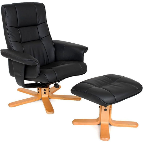 Arredo contemporaneo poltrone reclinabili in legno regolabile nero