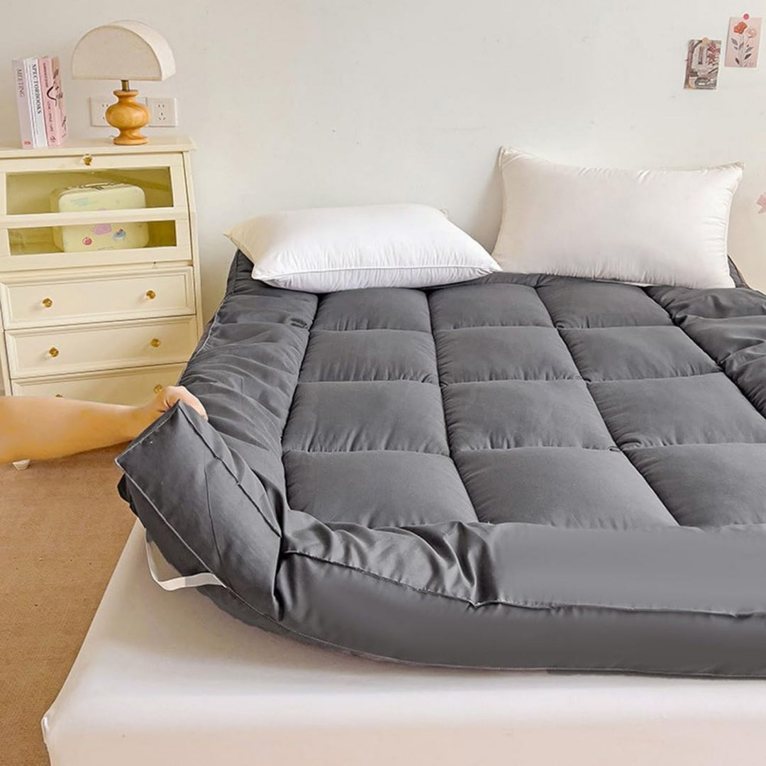 Profilo moderno materassi futon in tessuto pieghevole grigio