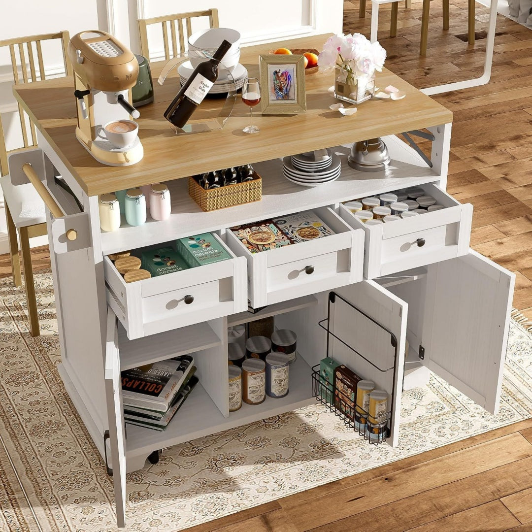 Linea essenziale credenze mobili in legno pieghevole bianco