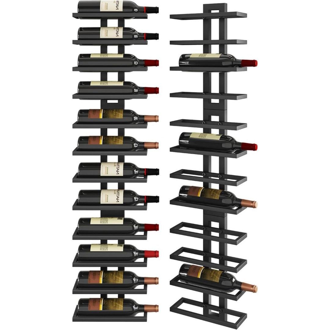 Stile raffinato porta bottiglie da vino da parete nero