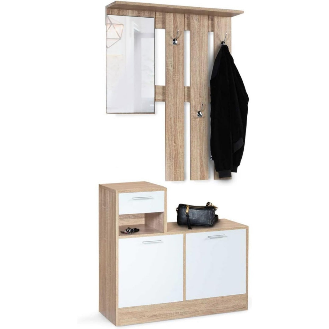 Forma equilibrata set arredo ingresso in legno bianco
