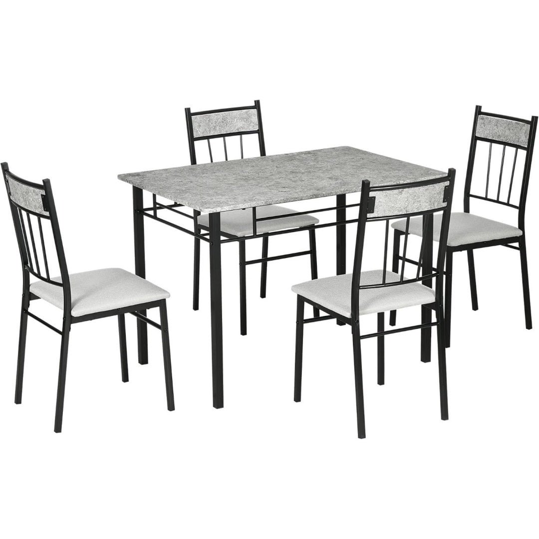Eleganza pratica set sala da pranzo in metallo salvaspazio grigio